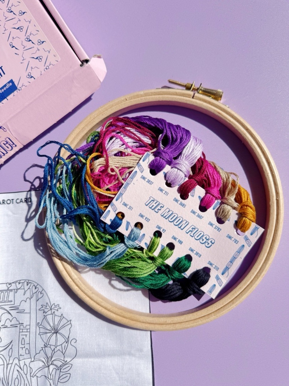 Pixels & Purls ‘The Moon’ Witchy Tarot Card DIY Full Hand Embroidery Kit - Picture 3 of 8
